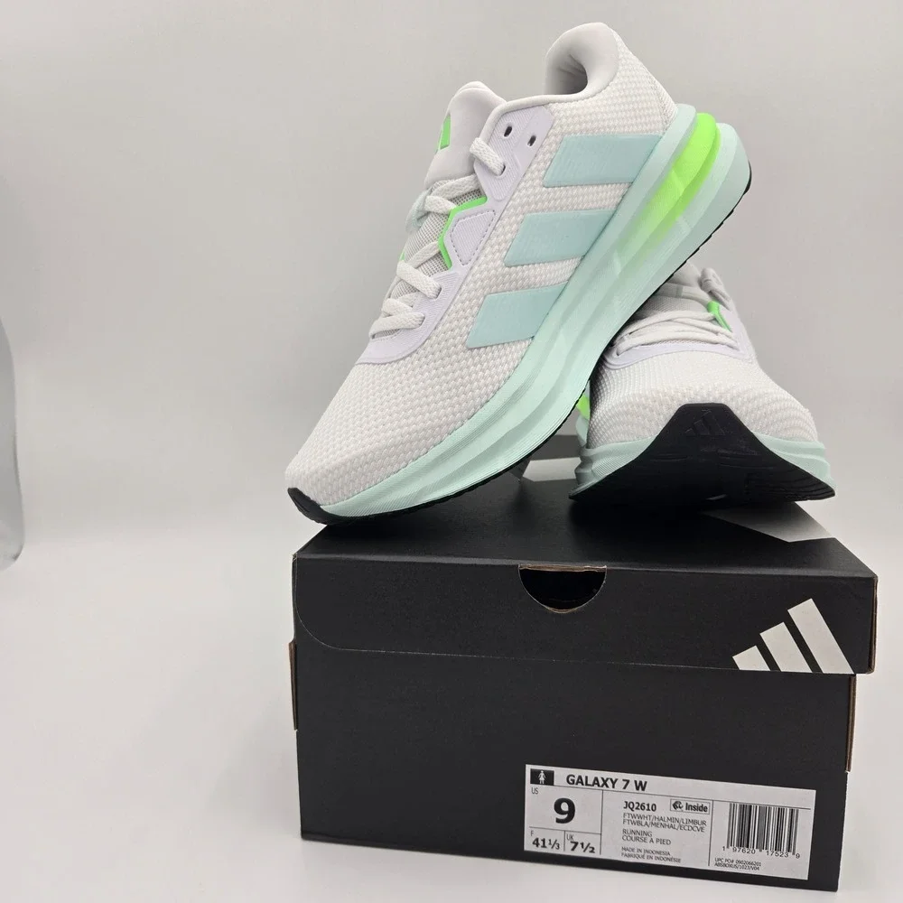 Adidas Galaxy 7 W Womens Running Shoes White Mint Lime JQ2610 Size 9 NEW
